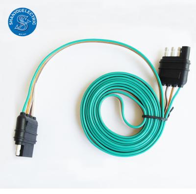 China Automotive Professional Custom Male To Female 4 Pin Connector Trailer Cable Assembly Wire Harness for sale