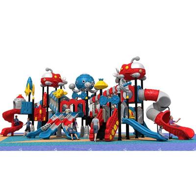 China LLDPE and 114mm Galvanized Steel Tube Large Scale Outdoor Kids Equipment Kids Playground Slide for sale