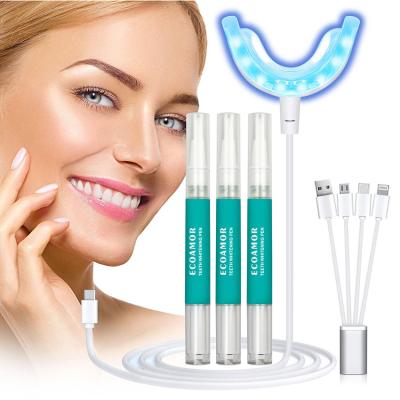 China Remove To Remove Stain Etc Portable Private Label Mouth Guard Kit Blue Led Light Teeth Whitening ECOAMOR of tea/coffee/smoke tobacco for sale