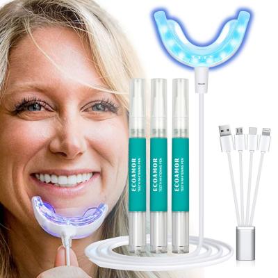 China Remove eliminate smoke tea/coffee/tobacco stain professional teeth etc. whitening device set with 3pcs whitening gel pen for sale