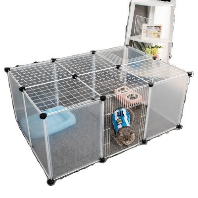 China Viable Collapsible Barrier Puppy Kitten Pet Cages DIY Cat House Pet Playpen Metal for sale