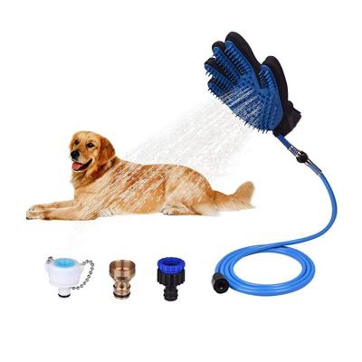 China Nylon 2 in 1 Pet Shower Cleaning and Grooming Products Hair Remover Bathing Glove for Dog Cat for sale