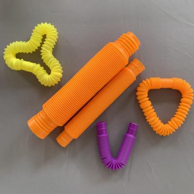 China Toy Sets Plastic Stress Relief PE Hose Flexible Funny Educational Tube Sensory Colorful Sensory Stretch Decompression Hose Toys for sale