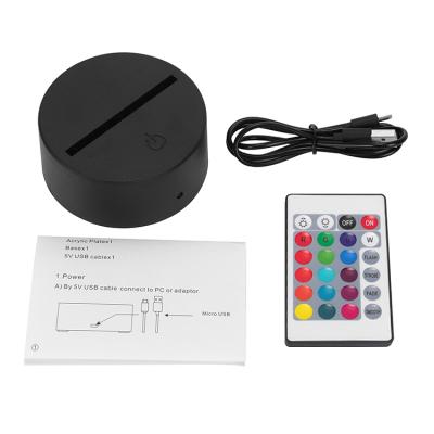 China Best Selling EUROPEAN High Quality 3D LED Night Light Black Base For Anime Acrylic With Touch Switch, With 16 Colors Remote Control for sale