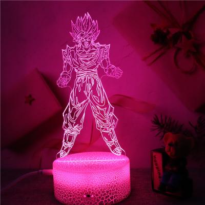 China EU Child Gift Led Lamp Anime Goku Figure Small 3d Night Light Night Light For Kid Bedroom Bedside Decor Lighting for sale