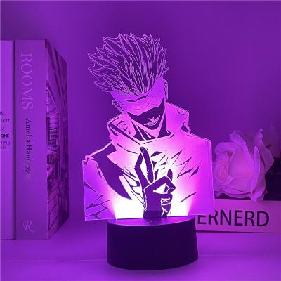 China Manga Lamp Cool Gift Child Decor Nightlight Table Jujutsu Kaisen Gojo Satoru Figure For Kids Bedroom European 3D Night Light Anime Lamp for sale