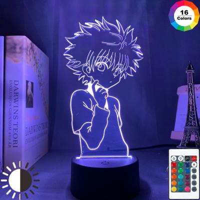 China Plastic 3d Night Lamp Anime Hunter X Hunter For Kids Nursery Bedroom Decor Night Light 16 Color Changing Remote Control for sale