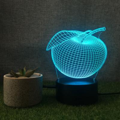 China Wholesale High Quality Creative Room Decoration Touch Senor 3D Apple Shape Night Light Lamp With Remote Control For Kids for sale