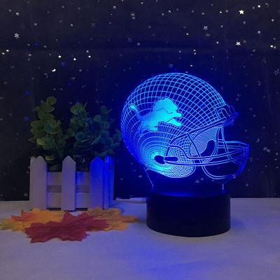 China EUROPEAN Many Types Helmet 7 Color 3D Touch Night Light Football Detroit Lions LED Light Home Decor for sale