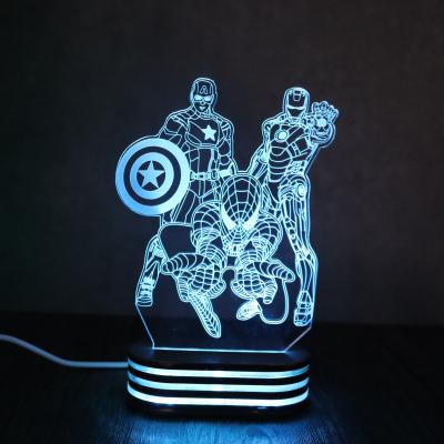 China New Product 7 Color Touch Night Light Modern Wooden Acrylic Base Light Night Light Base For Acrylic for sale