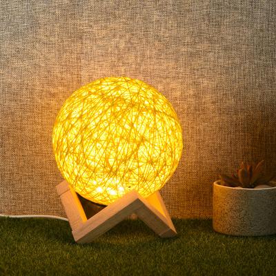 China String Ball Lamp Rattan Moon Night Light Hemp Rope Shade of Room Decoration Fariy Products Valentina's Gift for Baby for sale