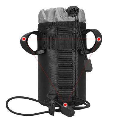 China SAHOO 112050 Recycle Water Bottle Insulated Bag For Handlebar Mount 750ml Drinks Kettle Cooler Pouch Front Tube Frame Pannier 18*9*9cm for sale