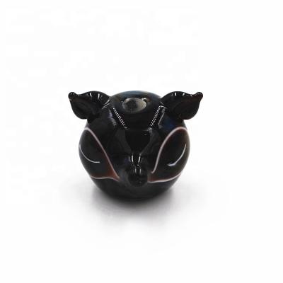 China Custom Black Handmade Cute Decoration Murano Fox Glass Pet Beads for sale