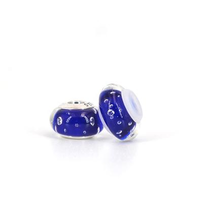 China DIY Jewelry Making Crystal Lampwrok Murano Big Hole Hollow Glass Beads For 925 Sterling Silver Bracelet for sale