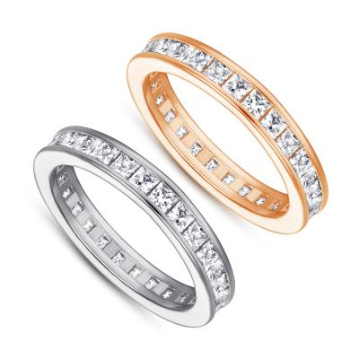 China FASHION circle full CZ 925 Sterling Silver Ring Set 925 Ring Women Gold Plated Jewelry for sale