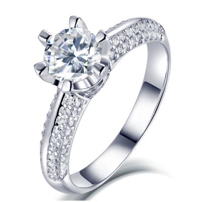 China Vintage Manufacturers Wholesale Custom Moissanite Band Ring Six Claws Classic Wedding Moissanite Band Ring for sale