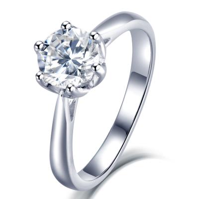 China Silver Finger Ring Designer Moissanite Engagement Rings Women's Ring Moissanite Bling Crystal Vintage Jewelry for sale