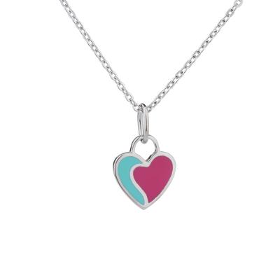 China Romantic Bow Necklace 925 Sterling Silver Multiple Styles Necklace Heart Drop Oil Blue Pendant for sale