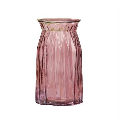 China Wholesale SINGLE Decorative Home Flower Vases Decorative Colored Clear Glass Jar for Home Decoration for sale