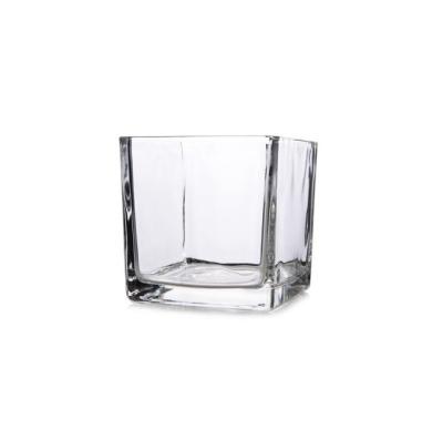 China SINGLE cheap square glass transparent square cylinder hydroponic glass vase for sale