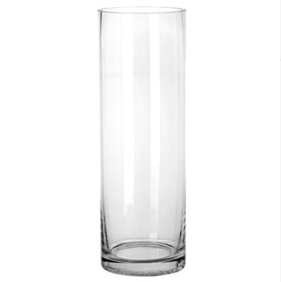 China Wholesale Cheap Different Size SINGLE Large Round Clear Crystal Glass Cylinder Vase Single Clear Glass Vase for sale