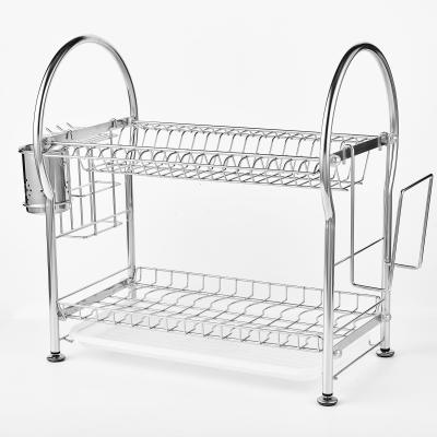 China Kitchen Utensil Organizer Triangle Metal Grid Stainless Dish Drainer Rack for sale