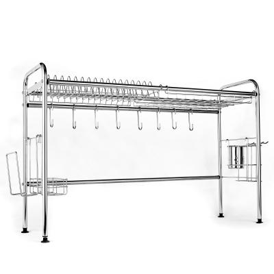 China Viable Over The Sink Kitchen 304 Stainless Steel Dish Shelf Storage Rack Rack Dish Drainer Rack for sale