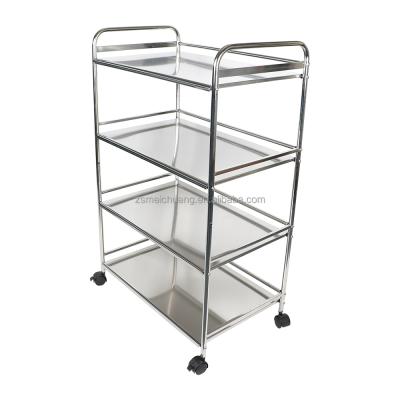 China 4 Tier Stainless Steel Mobile Kitchen Rack Sustainable Appliance Storage for sale