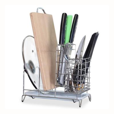 China Disposable Kitchenware Stainless Steel Spoon and Fork Knife Storage Rack for sale