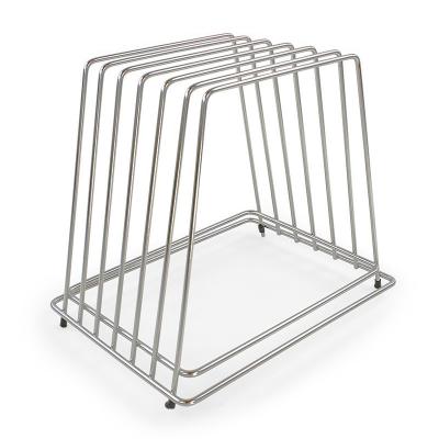 China Sustainable Stainless Steel Metal Cutting Board Rack Organizer for Kitchen for sale