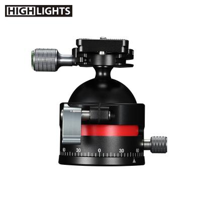 China Low Center of Shooting Professional New Product Gravity Telephoto Lens Strong Locking High Loading Tripod Ball Light Head for sale