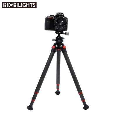 China Insurance Adjustable Professional Travel Angle Carbon Fiber Portable Camera Tripod for DSLR Camera for sale