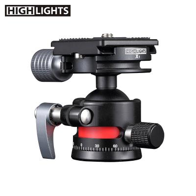 China Factory Sale Camera Accessories Photo Portable Camera Tripod Video Heads Low Gravity Center Mount Ball Head for sale