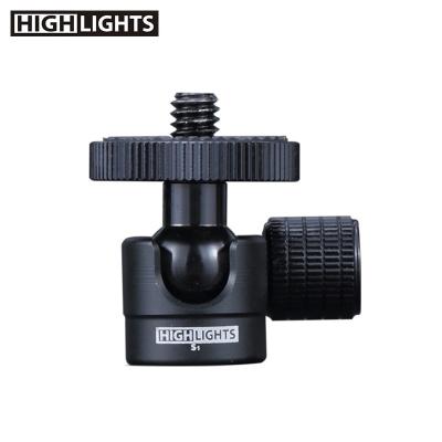 China Aircraft Grade Accessories Camera Accessories 1/4 Screw Mount Aluminum Ball Photography Head for sale