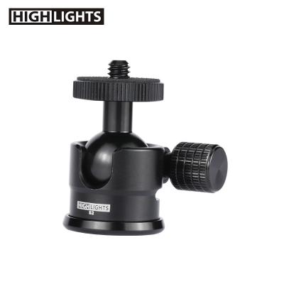 China Perfect Rotating Grade Aluminum 1/4 Inch Threaded Hole Base Interface Ball Head For Monopod Tripod for sale