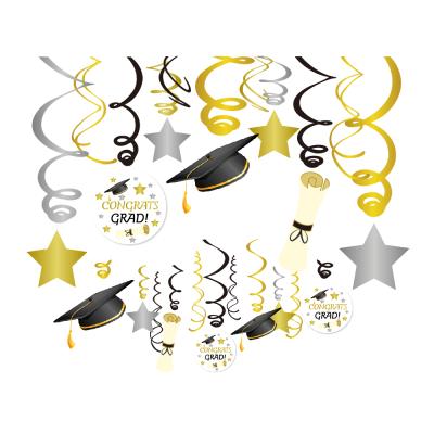 China 15dmm XL031 30Pcs Foil Graduation Party Supplies Party Backdrop Decorations Graduation Foil Swirls for sale