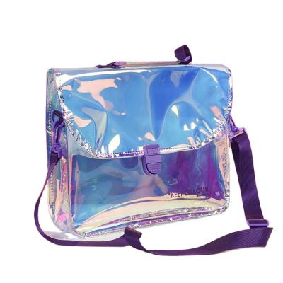 China Fashion Women Shoulder Bag PVC Shiny Holographic Clear Handbag Tote Shoulder Bag Crossbody Bag for sale