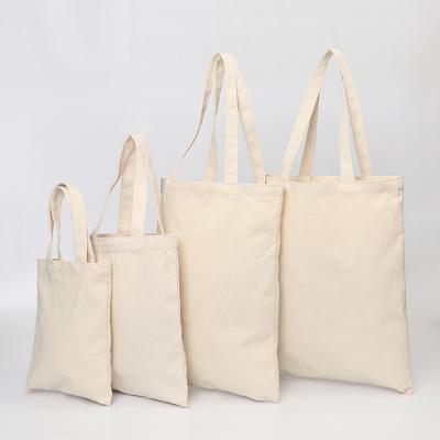 China Factory Price Reusable Natural White Logo Printed Cotton Canvas Custom Eco-Friendly Shopping Tote Bags for sale