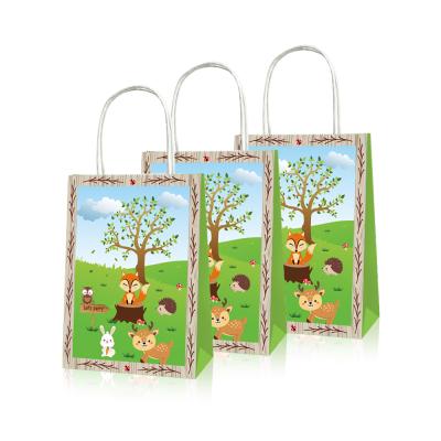 China Jungle Theme Party Gift Bags Birthday Party Supplies Decorations Jungle Theme Party Favor Bag Candy Bag Craft Paper Handbags BD020 for sale