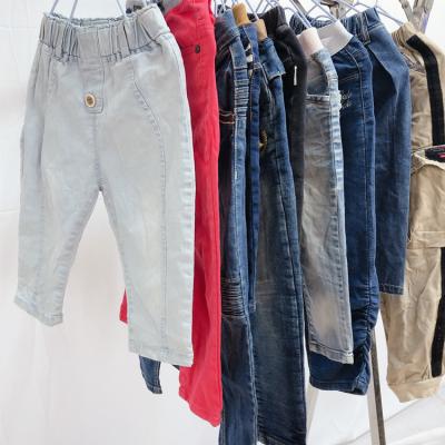 China Polyester / Cotton Used Children Fashion Jeans And Cotton Long Pants Used Clothing for sale