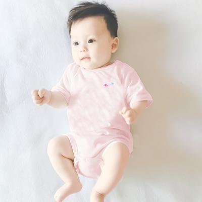 China Millidoll Original colour cotton Antibacterial  babies climbing short sleeve 0-2 years for sale