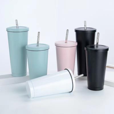 China PORTABLE High Quality Eco-friendly 304 Stainless Steel Metal Tumbler With Straw Drinking Cooler Mug for sale