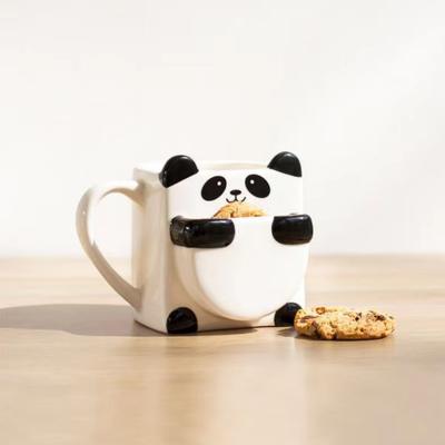 China Viable Customize Creative 3D Ceramic Coffee Cup Biscuit Cookie Dessert Pocket Creative Mugs for sale