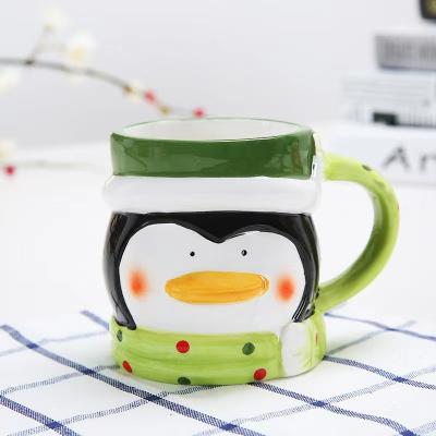 China Viable Christmas Mug Creative Animal 3D Modeling Couple Coffee Mug Breakfast Milk Cup Festival Gift Mug for sale