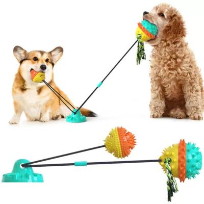 China 2021 Wholesale Viable Dog Bite Chew Ball Molar Suction Toys Teeth Cleaning Dog Toys For Dog Chewing for sale