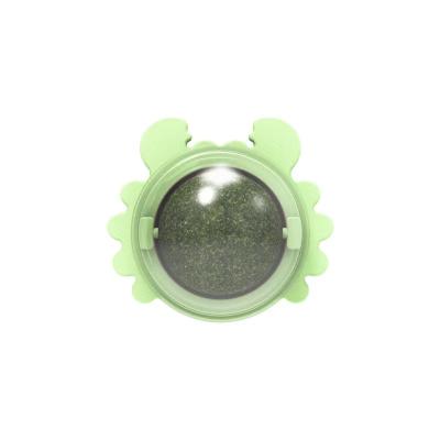 China Hot Selling Sustainable Design 360 Rotation Catnip Licking Ball Toy Mint Ball Cat Mint Catnip Ball Turntable for sale