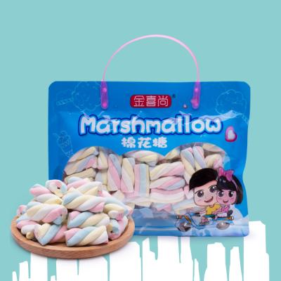 China Natural Halal Marshmallow Delicious Color Twisted Rotating Multicolor Marshmallow for sale