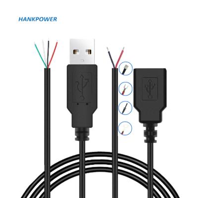 China MP3/MP4 Player Universal 4 Cores USB Male Female Charger Cable 4 Wire High Speed ​​Data To Open End Bare Cable for sale