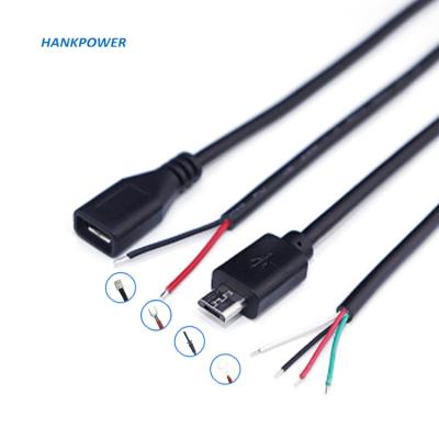 China MP3/MP4 Player Customize Micro Connector Cable 2 Male Female Core Charging 4 Core Data Charging Cable for sale