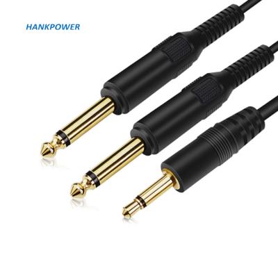 China Car Customize 6.35 Mm 3.5 To 6.35 Mm Mono Audio Cable Male To Male Cable For Quitar Microphone for sale